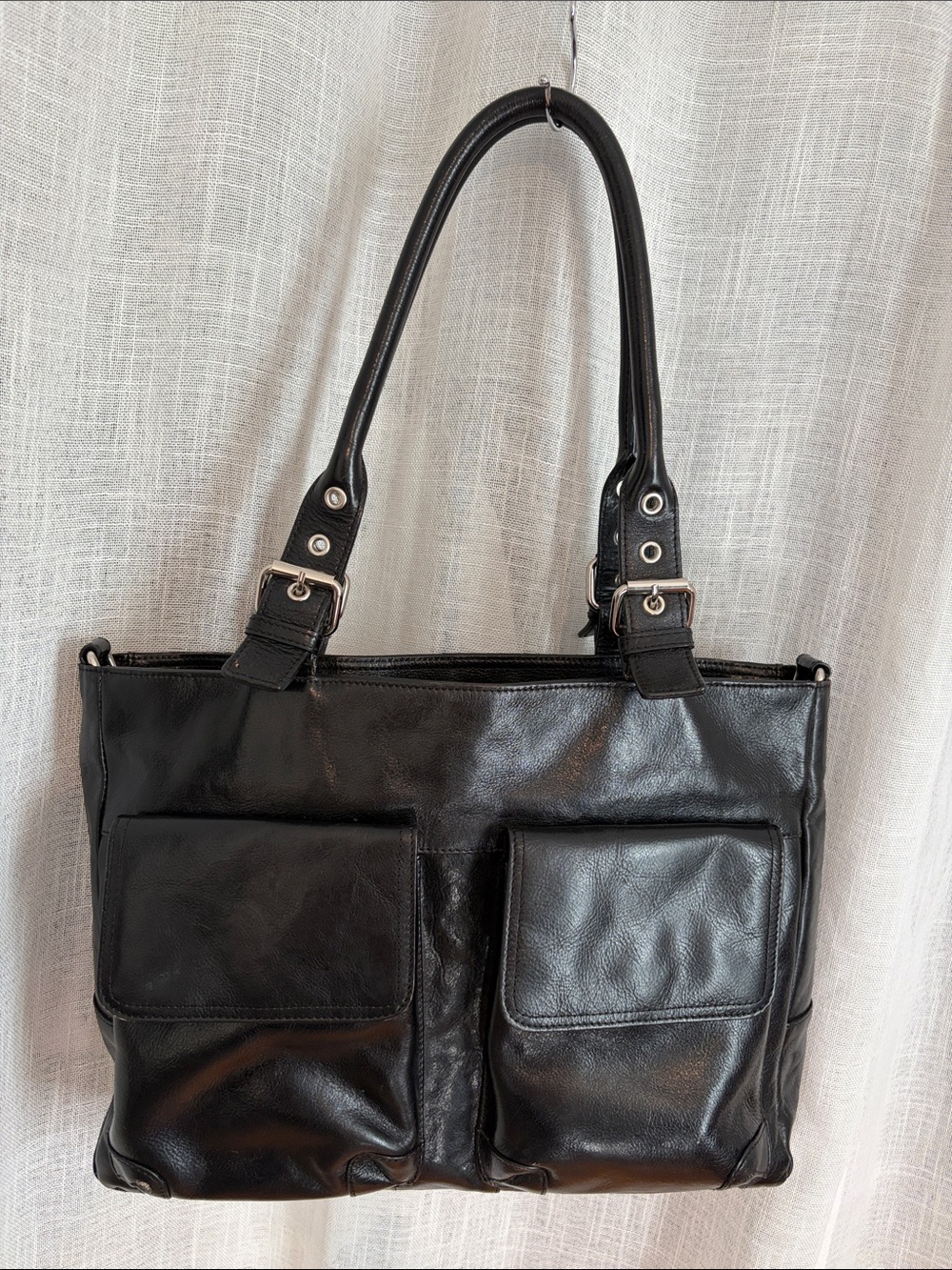 Danier Black Leather Tote Bag